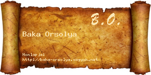 Baka Orsolya névjegykártya